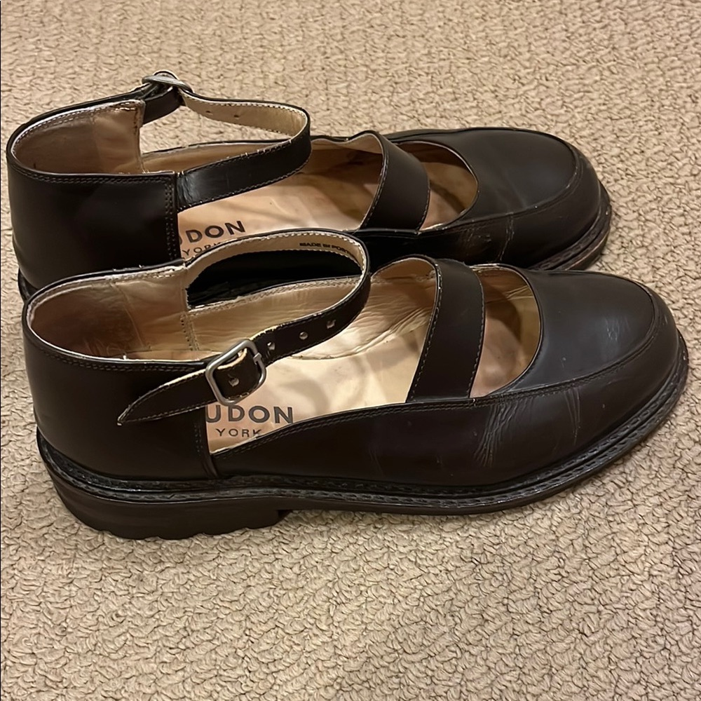 Black Leather Mary Jane Shoes
